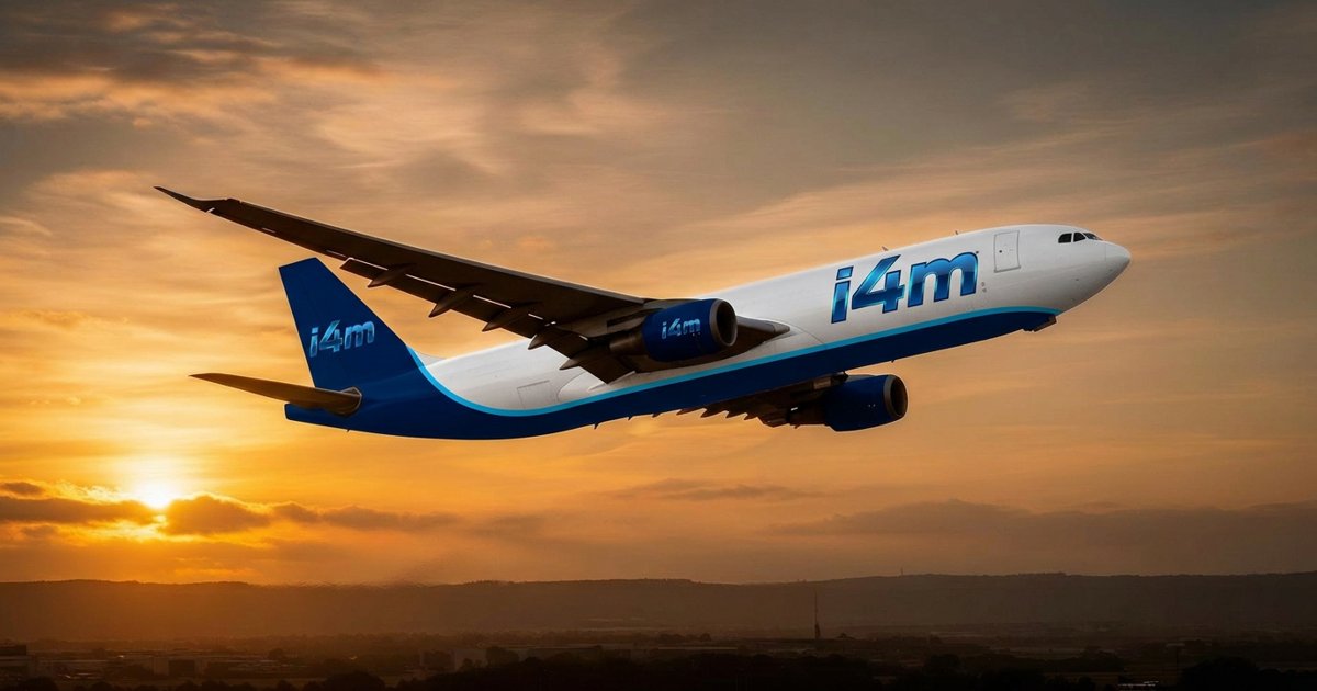 Illustration générée par IA d’un A300F cargo aux couleurs fictives d’i4M